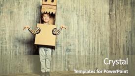  Presentation with dragon - Amazing theme having cardboard dragon dinosaur childhood fantasy backdrop and a coral colored foreground
