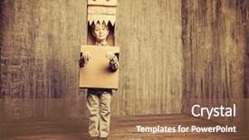  Presentation with cardboard - Beautiful slides featuring cardboard dragon dinosaur childhood fantasy backdrop and a coral colored foreground