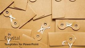  Presentation with important - PPT theme having cardboard-envelopes-for-storing background and a yellow colored foreground
