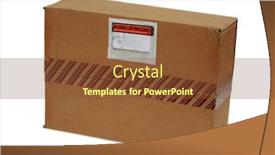  Presentation with shipping - PPT layouts featuring cardboard shipping box isolated on white background and a tawny brown colored foreground