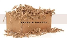  Presentation with shipping - Cool new slides with cardboard-shipping-box-with-recycled backdrop and a coral colored foreground