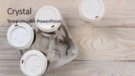  Presentation with wood rustic - Colorful presentation theme enhanced with cardboard take out coffee carrier backdrop and a soft green colored foreground