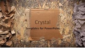  Presentation with recycling paper - PPT theme enhanced with cardboard-torn-edge-and-brown background and a coral colored foreground