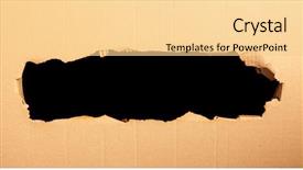  Presentation with black hole - PPT layouts featuring cardboard with a hole - black background and a blonde colored foreground