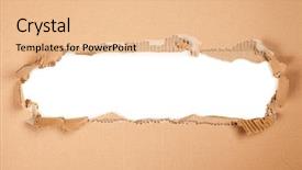  Presentation with cardboard - Presentation theme consisting of cardboard with a hole - white background and a  colored foreground