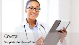  Presentation with medical mhealth healthcare concept - Cool new slides with vet cardiac - healthcare and medical concept backdrop and a light gray colored foreground