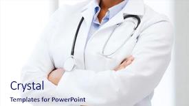  Presentation with medical smiling doctor - Presentation theme consisting of vet cardiac - healthcare and medical concept background and a sky blue colored foreground