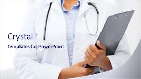 Presentation with medical smiling doctor - PPT theme having vet cardiac - healthcare and medical concept background and a sky blue colored foreground