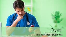  Presentation with problem statement problems and solutions - Slide set featuring cardiac academic - doctor student explaining heart problems background and a  colored foreground