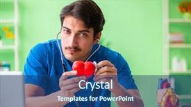  Presentation with heart - Colorful slide deck enhanced with cardiac academic - doctor student explaining heart problems backdrop and a  colored foreground