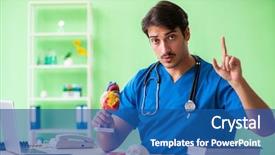  Presentation with problem statement problems and solutions - Slide deck enhanced with cardiac academic - doctor student explaining heart problems background and a  colored foreground