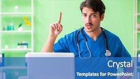  Presentation with problem statement problems and solutions - Beautiful theme featuring cardiac academic - doctor student explaining heart problems backdrop and a  colored foreground