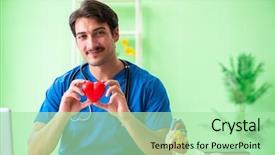  Presentation with problem statement problems and solutions - PPT layouts with cardiac academic - doctor student explaining heart problems background and a  colored foreground