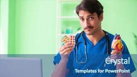  Presentation with problem statement problems and solutions - Presentation design with cardiac academic - doctor student explaining heart problems background and a ocean colored foreground