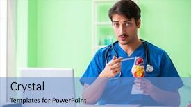  Presentation with problem statement problems and solutions - Colorful presentation theme enhanced with cardiac academic - doctor student explaining heart problems backdrop and a  colored foreground