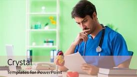  Presentation with problem statement problems and solutions - Audience pleasing presentation consisting of cardiac academic - doctor student explaining heart problems backdrop and a  colored foreground