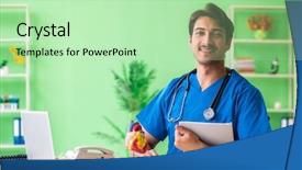  Presentation with problem statement problems and solutions - Cool new presentation theme with cardiac academic - doctor student explaining heart problems backdrop and a  colored foreground