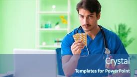  Presentation with heart - PPT theme consisting of cardiac academic - doctor student explaining heart problems background and a ocean colored foreground