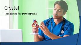  Presentation with problem statement problems and solutions - Colorful slides enhanced with cardiac academic - doctor student explaining heart problems backdrop and a  colored foreground