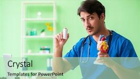  Presentation with problem statement problems and solutions - Slide deck having cardiac academic - doctor student explaining heart problems background and a mint green colored foreground