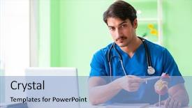  Presentation with problem statement problems and solutions - Slide set featuring cardiac academic - doctor student explaining heart problems background and a  colored foreground