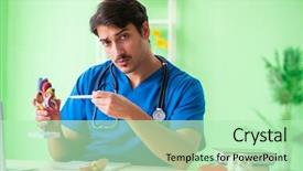  Presentation with heart - Audience pleasing slides consisting of cardiac academic - doctor student explaining heart problems backdrop and a  colored foreground