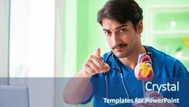  Presentation with heart - PPT layouts consisting of cardiac academic - doctor student explaining heart problems background and a  colored foreground