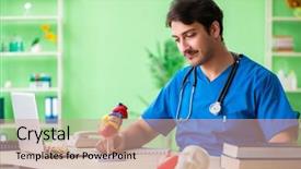  Presentation with heart - Beautiful slides featuring cardiac academic - doctor student explaining heart problems backdrop and a  colored foreground