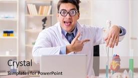  Presentation with fun - Beautiful slide set featuring cardiac academic - funny doctor having fun backdrop and a  colored foreground