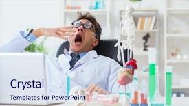  Presentation with fun - Slide set featuring cardiac academic - funny doctor having fun background and a sky blue colored foreground