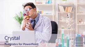  Presentation with cardiac - PPT layouts consisting of cardiac academic - funny doctor having fun background and a sky blue colored foreground