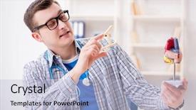  Presentation with cardiac - Slide deck featuring cardiac academic - medical student studying heart background and a  colored foreground