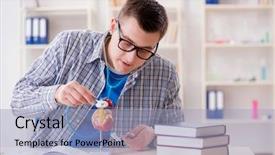  Presentation with heart medical - Presentation design consisting of cardiac academic - medical student studying heart background and a  colored foreground