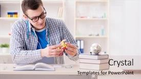  Presentation with heart medical - PPT layouts consisting of cardiac academic - medical student studying heart background and a  colored foreground