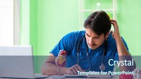  Presentation with heart - Presentation design consisting of cardiac anatomy - doctor student explaining heart problems background and a ocean colored foreground