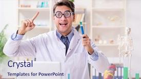  Presentation with fun - Cool new PPT theme with cardiac anatomy - funny doctor having fun backdrop and a sky blue colored foreground