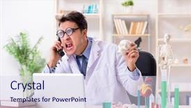  Presentation with fun - PPT theme consisting of cardiac anatomy - funny doctor having fun background and a sky blue colored foreground