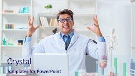  Presentation with doctor in hospital health insurance related icons healthcare person saving medical - Cool new slide set with cardiac anatomy - funny doctor having fun backdrop and a sky blue colored foreground