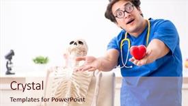  Presentation with cardiac - Beautiful presentation featuring cardiac anatomy - funny doctor with skeleton backdrop and a lemonade colored foreground