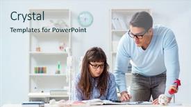  Presentation with medical students - Amazing presentation design having cardiac anatomy - two medical students studying backdrop and a sky blue colored foreground