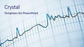  Presentation with cardiac arrest - PPT theme consisting of cardiac arrest - close up of an electrocardiogram background and a sky blue colored foreground