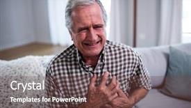  Presentation with heart attack - Cool new theme with cardiac arrest - senior man suffering from heart backdrop and a tawny brown colored foreground