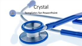  Presentation with white blue vapor trail - Audience pleasing slide deck consisting of cardiac arrhythmia - blue stethoscope lying backdrop and a  colored foreground