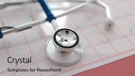  Presentation with cardiac - Presentation theme enhanced with cardiac care - electrocardiogram in paper form background and a light gray colored foreground