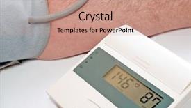  Presentation with high blood pressure - PPT layouts featuring cardiac care - high blood pressure measuring background and a coral colored foreground