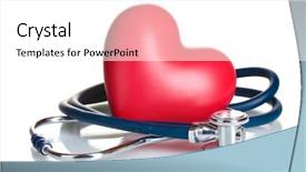  Presentation with medical heart - Slides consisting of cardiac care - medical stethoscope and heart isolated background and a white colored foreground