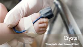  Presentation with sensor - Colorful theme enhanced with cardiac care - pulse oximeter sensor backdrop and a light gray colored foreground