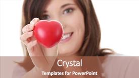  Presentation with cardiac - PPT layouts having cardiac care - young female doctor with heart background and a red colored foreground