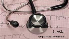  Presentation with cardiac - PPT layouts with cardiac charting with stethoscope background and a coral colored foreground