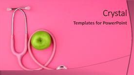  Presentation with cardiac - Audience pleasing slide deck consisting of cardiac devices - stethoscope with apple on color backdrop and a  colored foreground